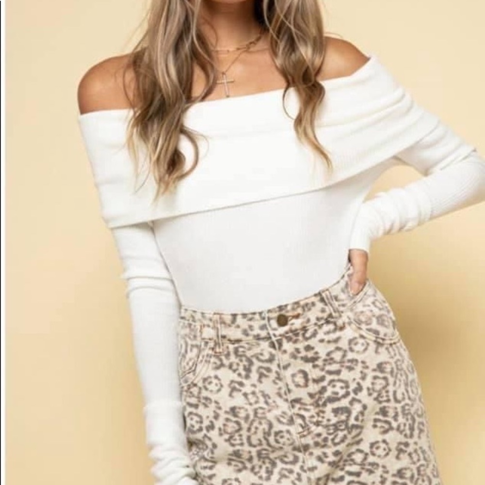 Off Shoulder Sweater Top